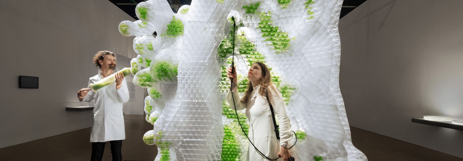 This exhibition investigates how humans will live tomorrow