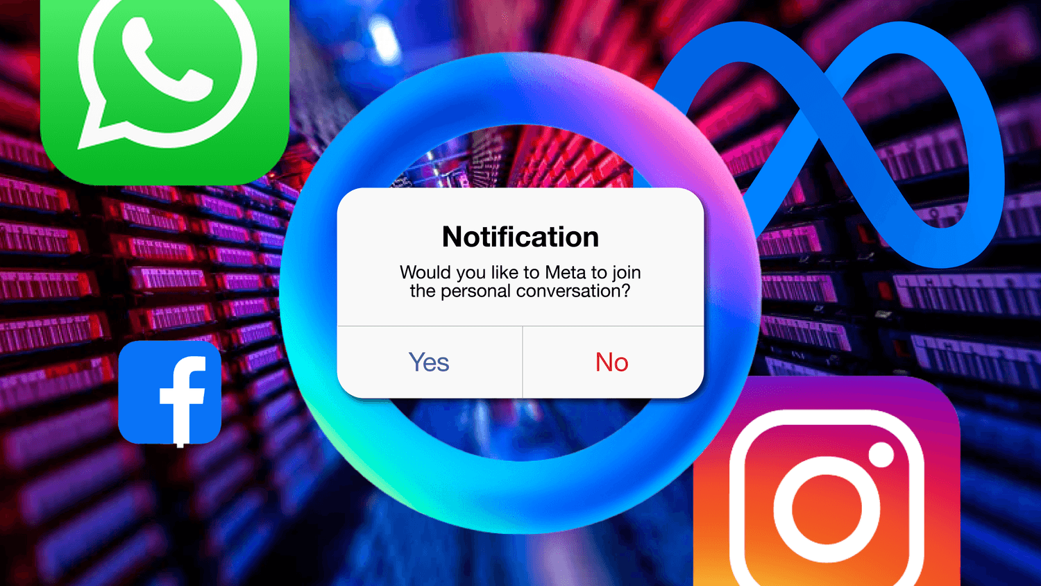 Meta AI: the blue circle in WhatsApp
