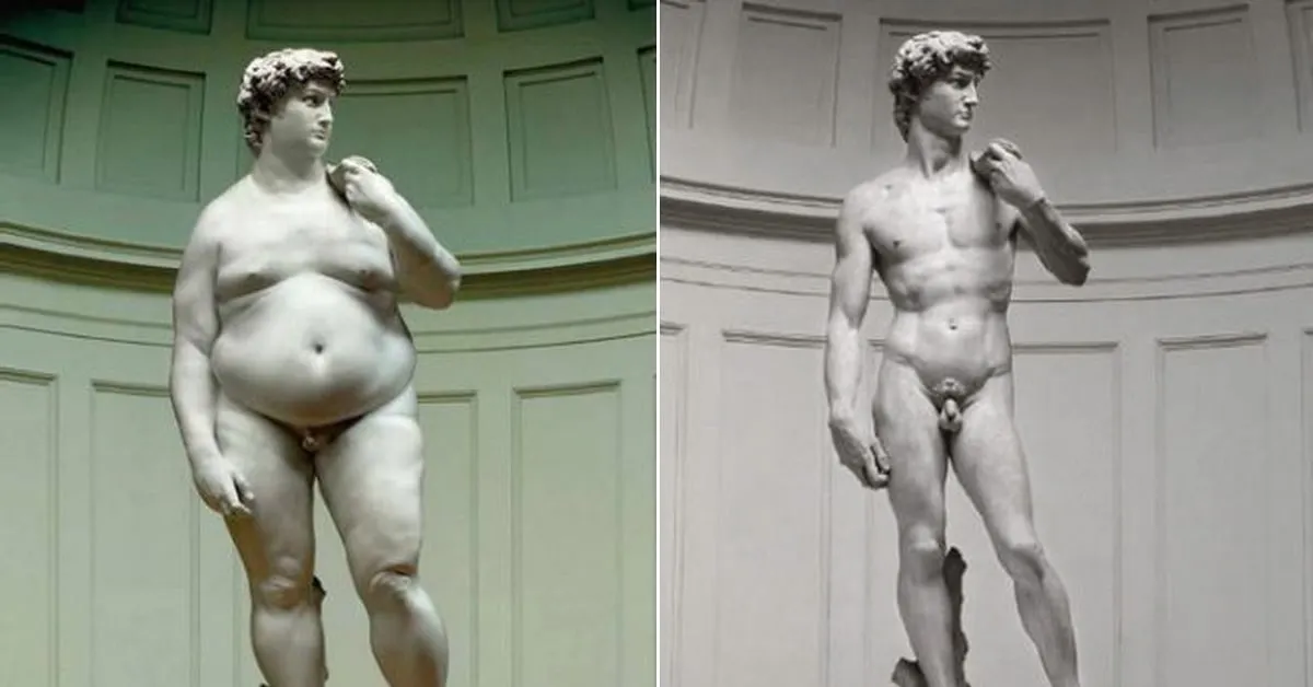 Michelangelo's David After his Stay in the US