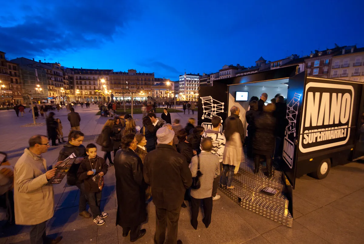 Nano Supermarket visits Pamplona, Spain
