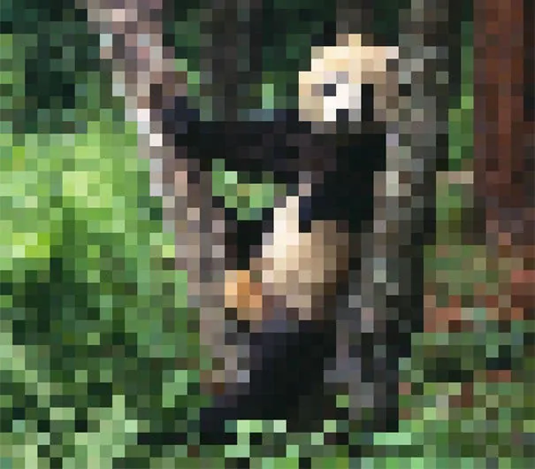 The remaining numbers of endangered animal species shown in pixels