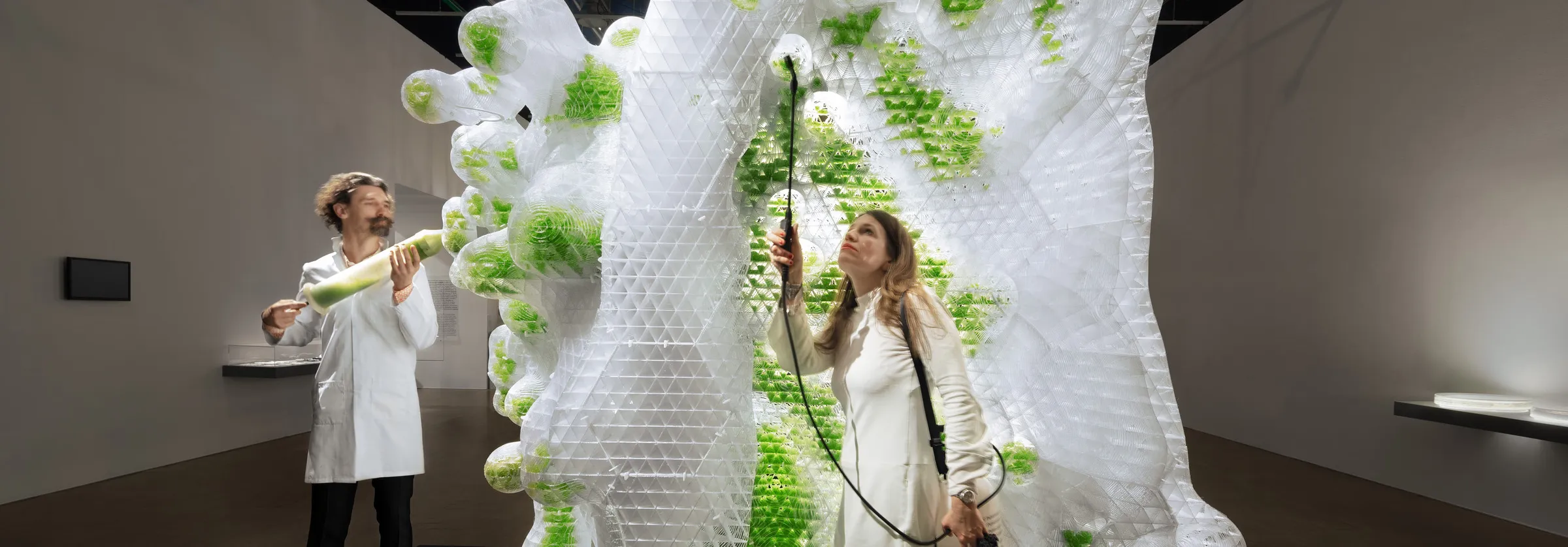 This exhibition investigates how humans will live tomorrow