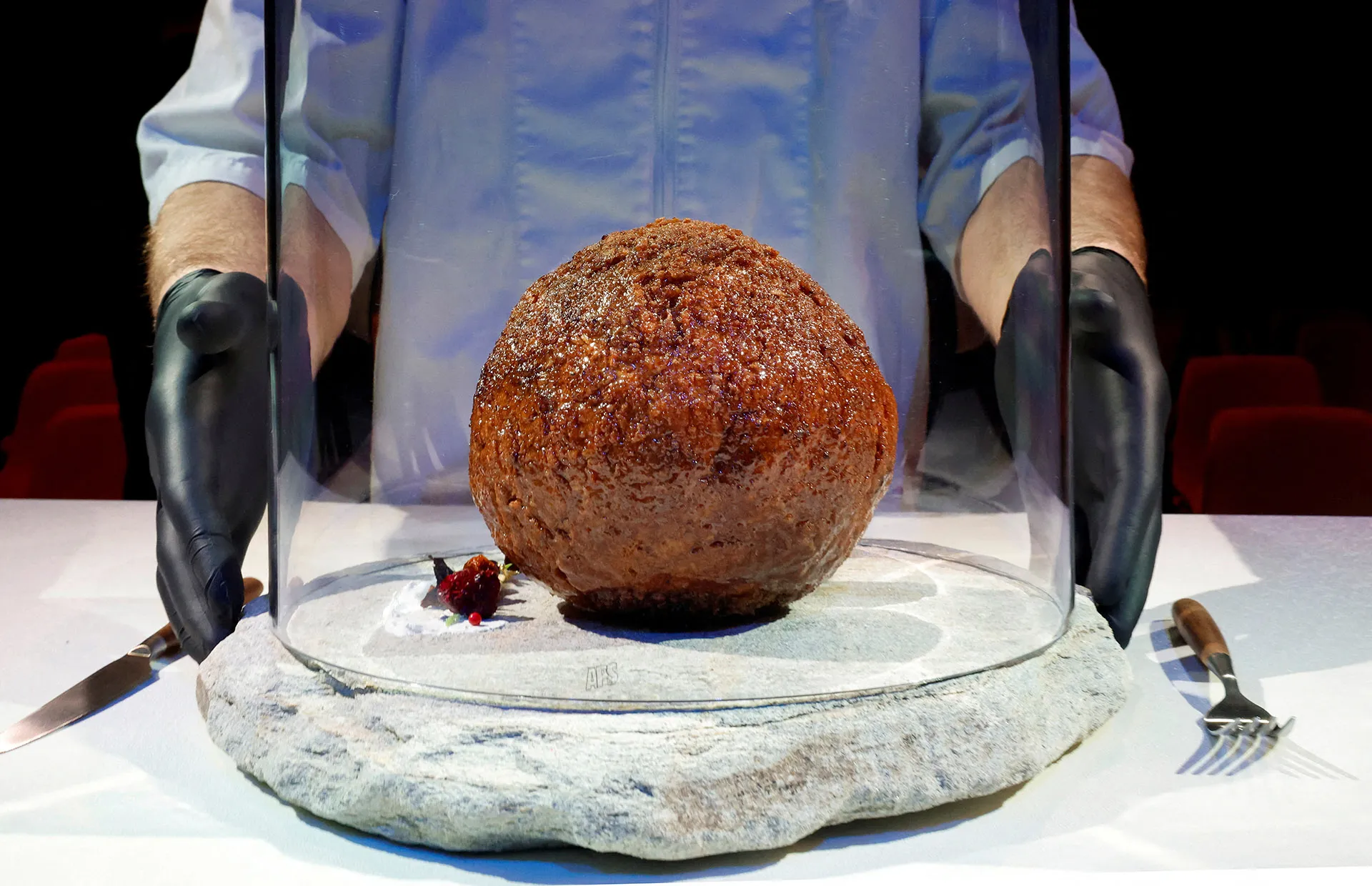 Gigantic lab-grown mammoth meatball feeds an entire family